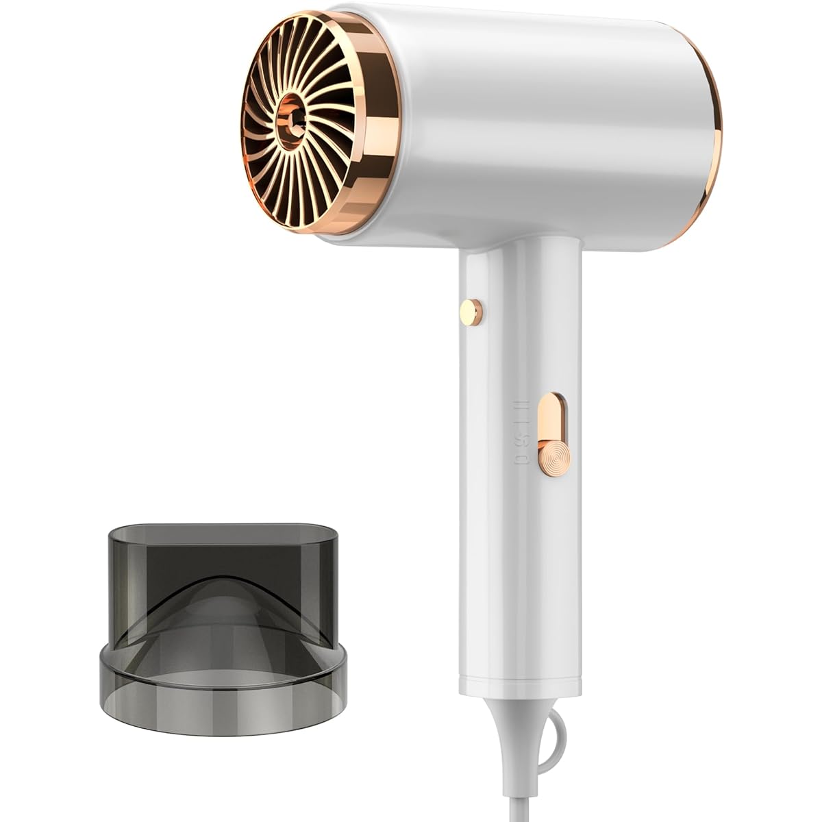 Hair dryer, large air volume, quick drying, quiet, ultra-lightweight, popular ranking 1200W, portable hair dryer, negative ions, 3 levels of air volume, small size, nozzle included, overheating prevention function, for home use/salon use/travel use (gras