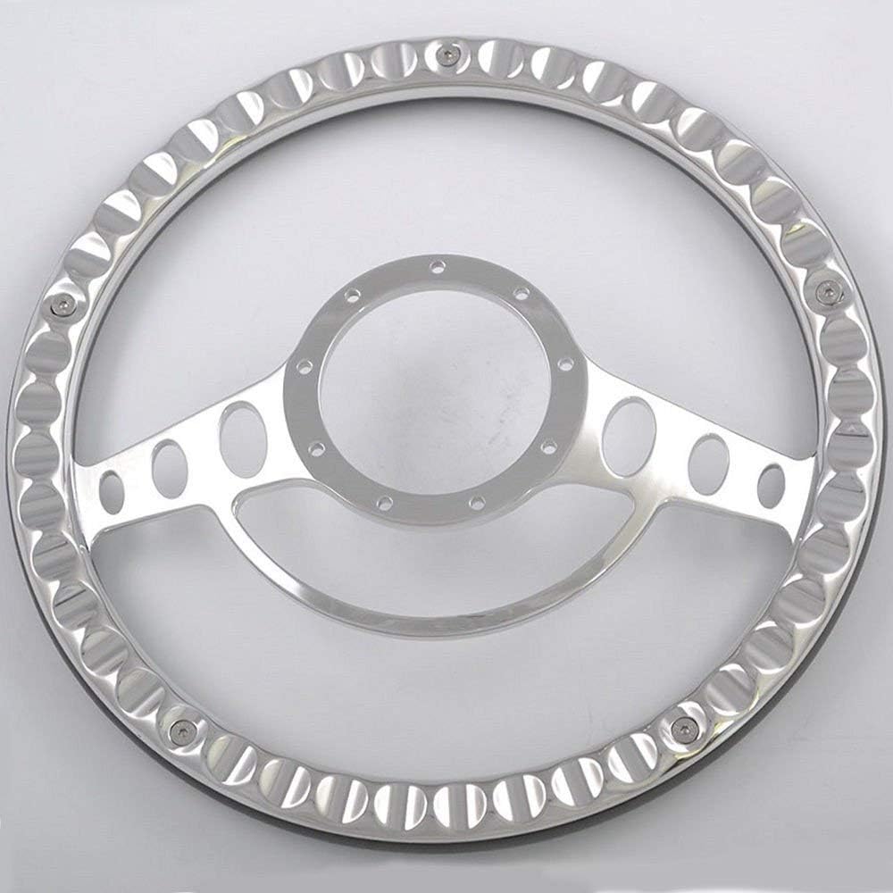Flashpower 14 inch billet half wrap 9 bolt handle 2 inch dishes and horn buttons (walnut wood)