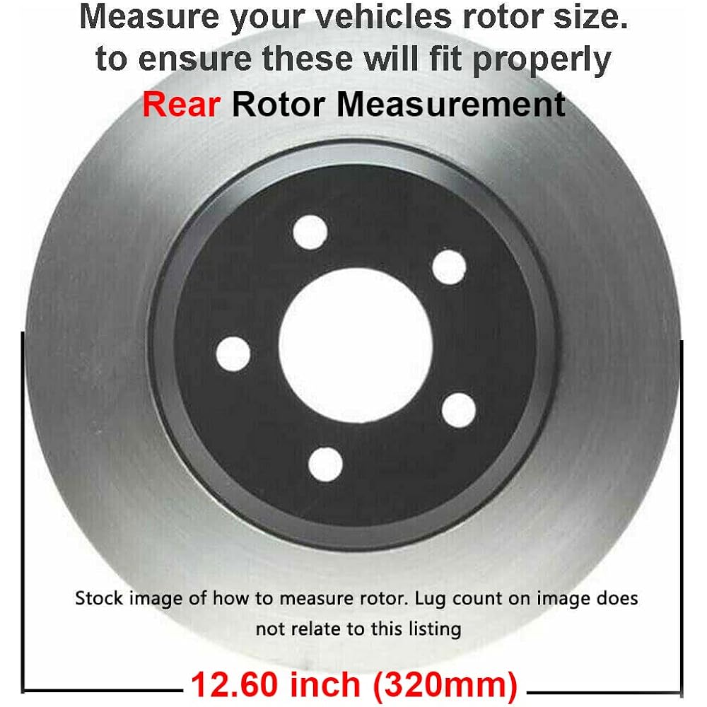 Detroit Car Axis -320mm Rear Disc Brake Kit Rotor Ceramic Pad With Hardware 2005- 2018 Chrysler 300- [2009- 2018 Dodge Chanranger] -2006-2018 Charger -V6 RWD Solidria Disc