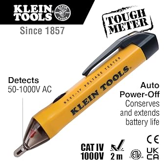Klein Tools 80097 Tester Kit for Beginner GFCI Outlet and Receptacle Tester Electronic voltage tester Non -contact voltage tester 3 piece red