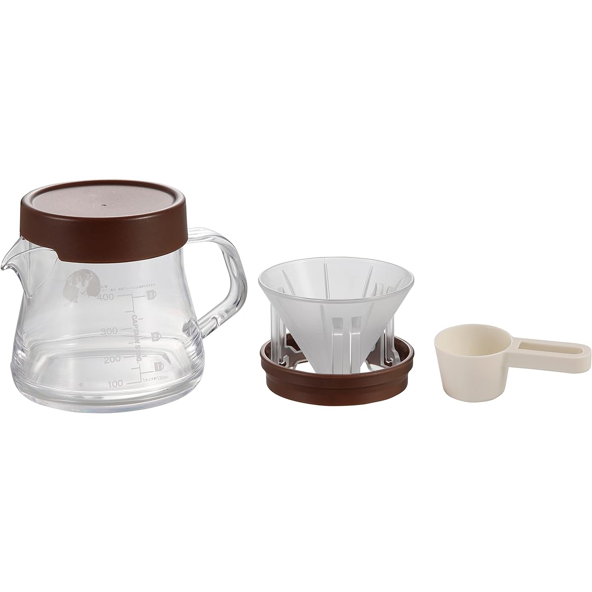 CAPTAIN STAG Coffee Dripper Set Coffee Server Pop-up Dripper Set Unbreakable 470ml Made in Japan Mesh Case Included UW-3550 Clear
