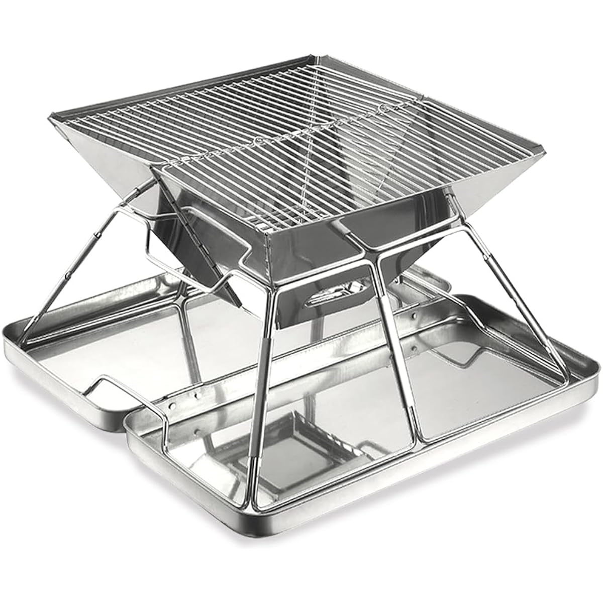 CARBABY Barbecue Stove Bonfire Stand with Storage Case Made of Stainless Steel for 2-4 People Outdoor Camping