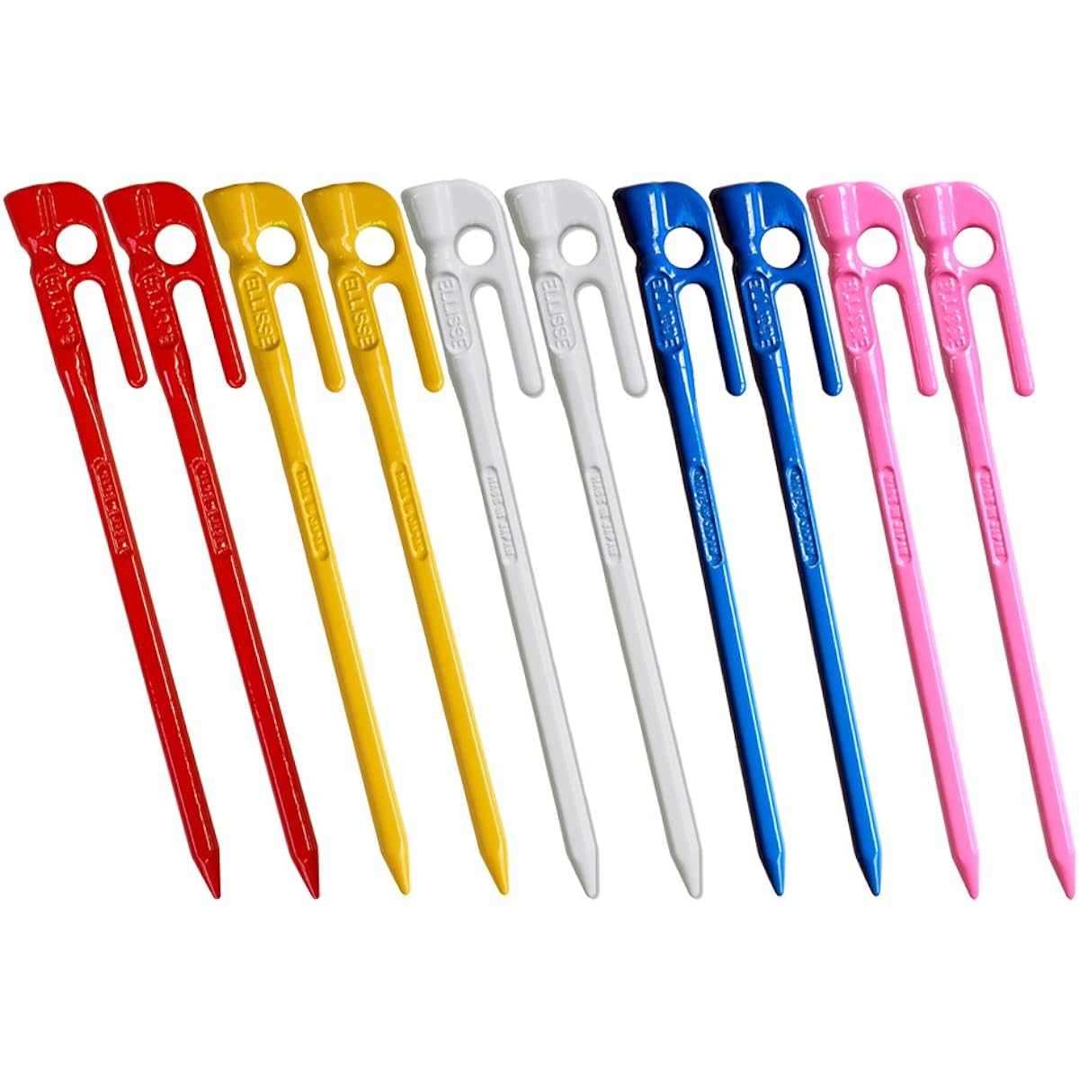 ELLISSE Forged Peg Elisse Stake 18cm Rainbow Set of 10 Powder Coated MK-180RA MADE IN JAPAN