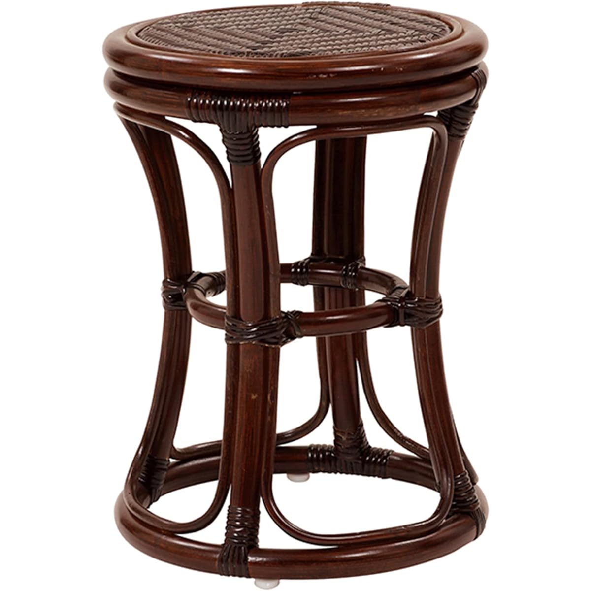 Sunflower Rattan Stool Rattan (Rattan) Ajiro Weave Dark Brown Diameter 33cm C4121CB