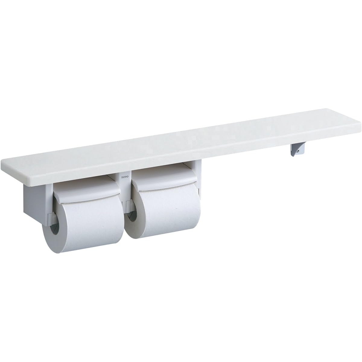 TOTO Natural Wood Handrail 61 Series Double Paper Roller with Shelf Shelf Width 60cm White YHB71NC#NW1 (Compatible with paper without core)
