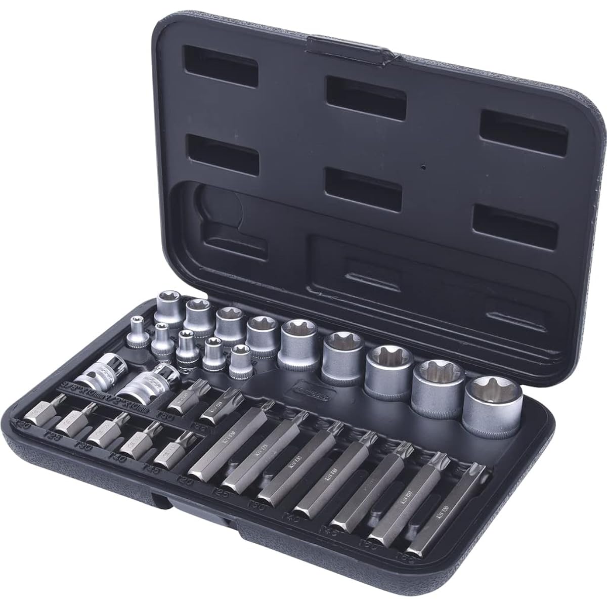 KS TOOLS TX Bit socket set for TX tamperproof screws 30 pcs 911.4301-2