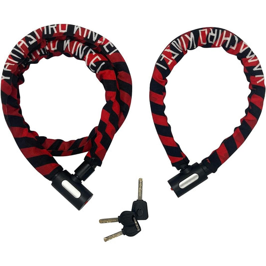 Yamashiro Motorcycle Lock YKL-001 Docking Lock Steel Link Red Set of 2 800mm x 1500mm 3 Common Keys Included YKL001DK-2300RD