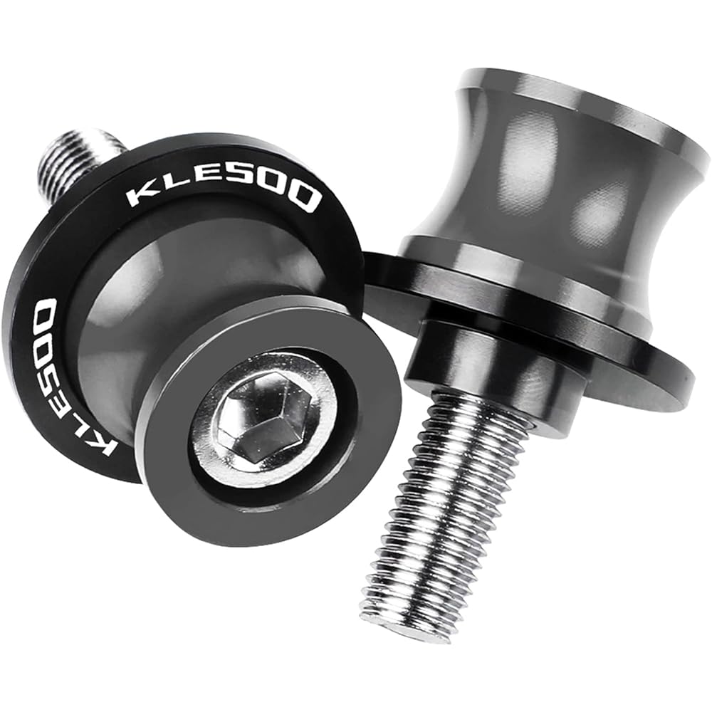 Swing Arm Spool Stand Screw Slider 10MM Motorcycle Swing Arm Spool Rear Stand Screw Slider For KA-WA-SA-KI KLE500 KLE 500 1991-2007 2006 2005 2004 2003 2002 2001 (Color: Gray)