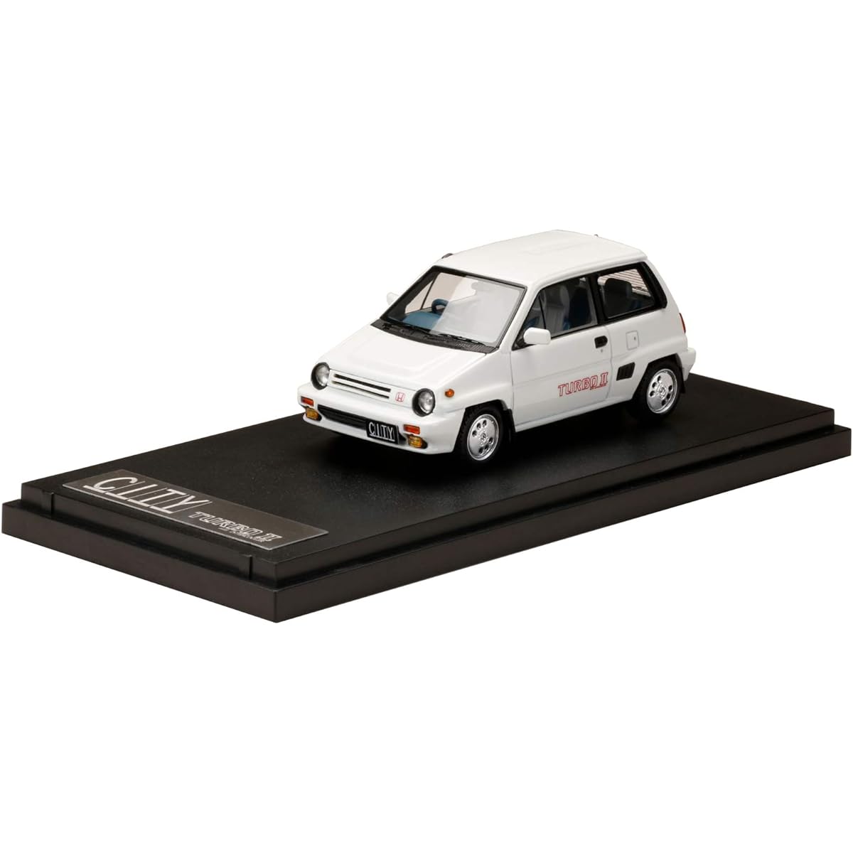 MARK43 1/43 Honda CITY TURBO II Genuine option wheel equipped car Greek white finished product PM43139AW