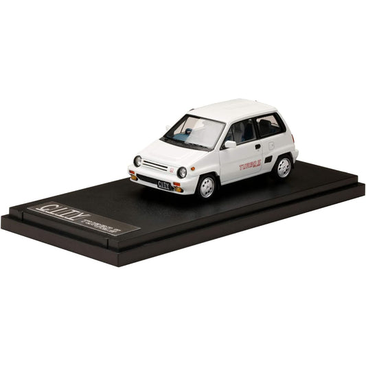 MARK43 1/43 Honda CITY TURBO II Genuine option wheel equipped car Greek white finished product PM43139AW