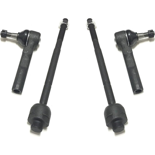 PARTSW 4 Piece Steering Kit Chevrolet Sylvarad GMC Sierra 1500 & 1500 Classic Inner & Outer Tie Rod End Rack & Pinion Steering