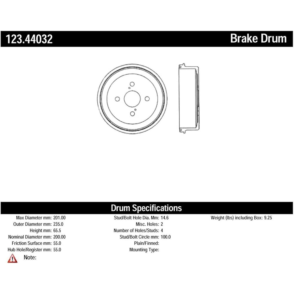 Centric Parts 123.44032 C-TEK Standard Brake Drum
