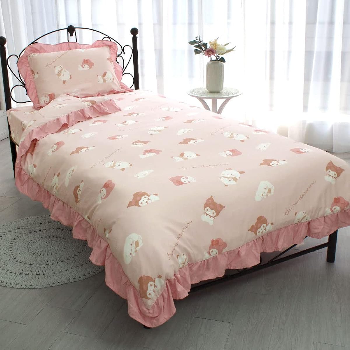 Sanrio Characters Volume Ruffle 3 Piece Duvet Cover Set Pillowcase Sheet Duvet Cover Single SB-641-S