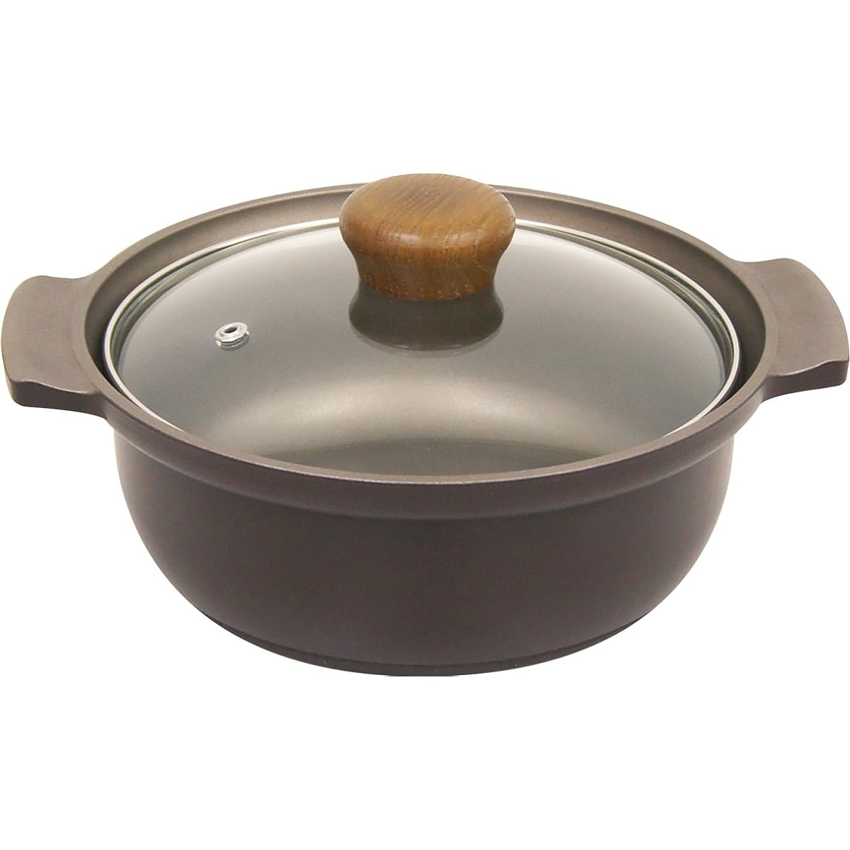 Urushiyama Metal Industry Earthen Pot No. 7 IH Compatible Aluminum Made in Japan Glass Lid Ajisai Pot AJS-7W