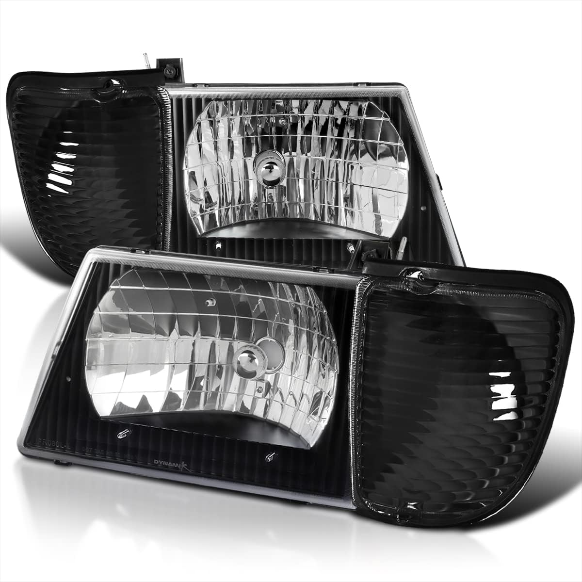 SPEC-D TUNING Black Headlight+Corner Lamp Ford Econo Line Ban E150 E350 E540 1992-2006 L+R Pair Azembris