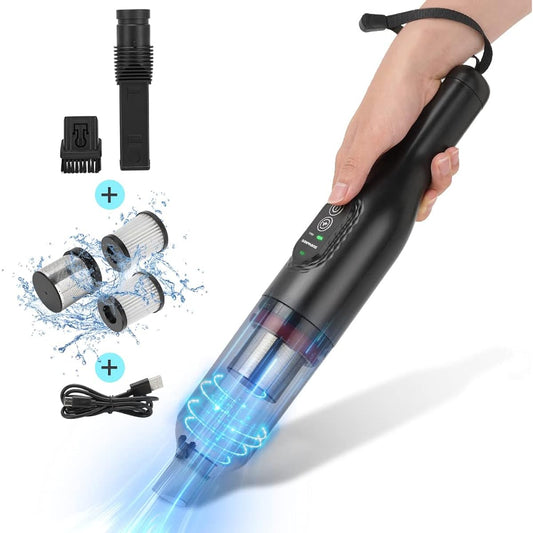 "New Powerful Handy Cleaner" SUPAREE Handy Cleaner Cordless Car Vacuum Cleaner Strong Suction Handy Cleaner for Cars 13000Pa 2-Stage Mode Low Noise Compact Car Vacuum Cleaner Handy Cleaner Rechargeable USB Vacuum Cleaner Tabletop Car Home Multifunctional
