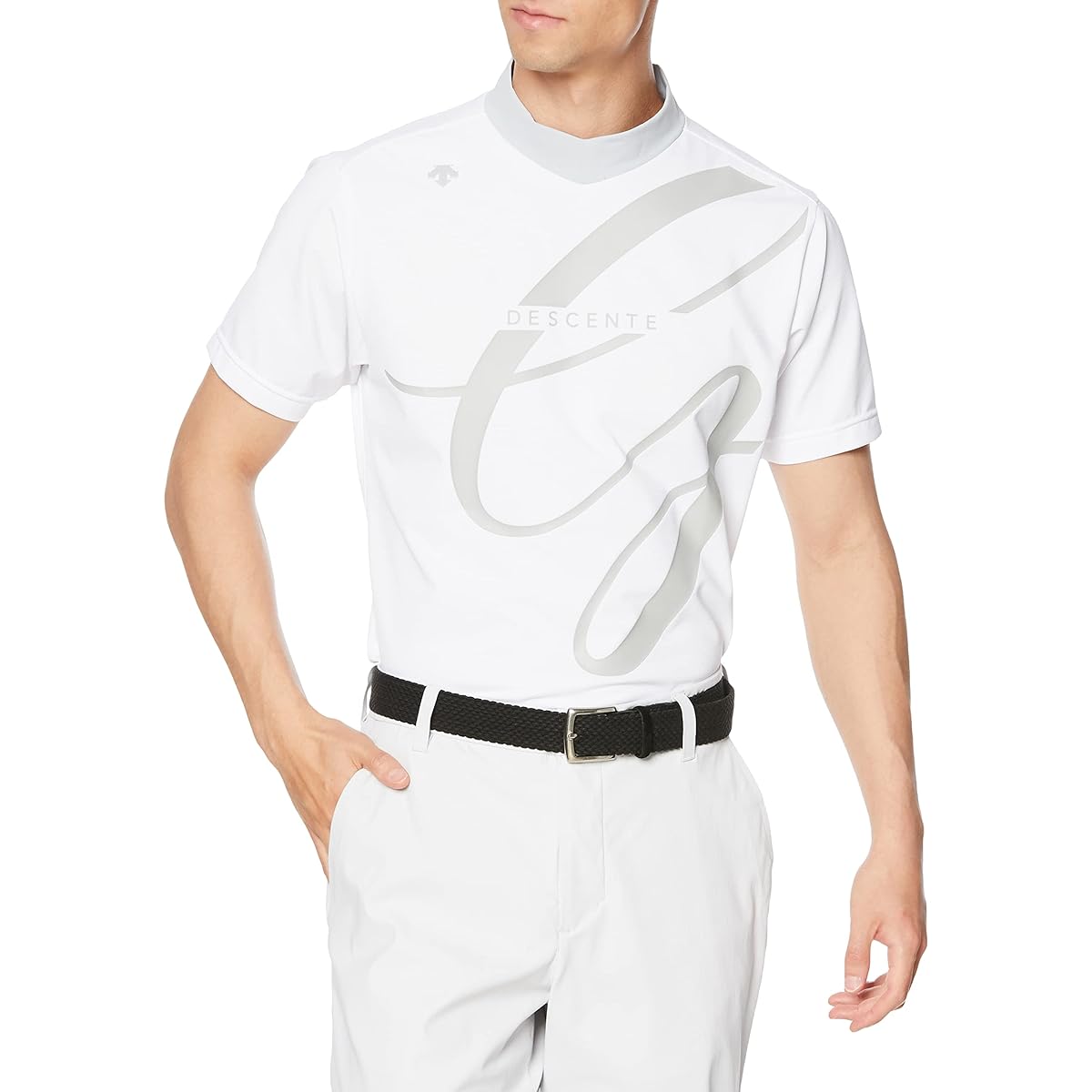 [DESCENTE] Short Sleeve Shirt, Fast Dry, Sweat Absorbent, Quick Drying UVCUT UPF50+ Stretch Mock Neck Golf DGMVJA21 Men's