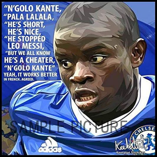 N'Golo Kante Chelsea FC Overseas Soccer Art Panel Wooden Wall Hanging Interior Poster