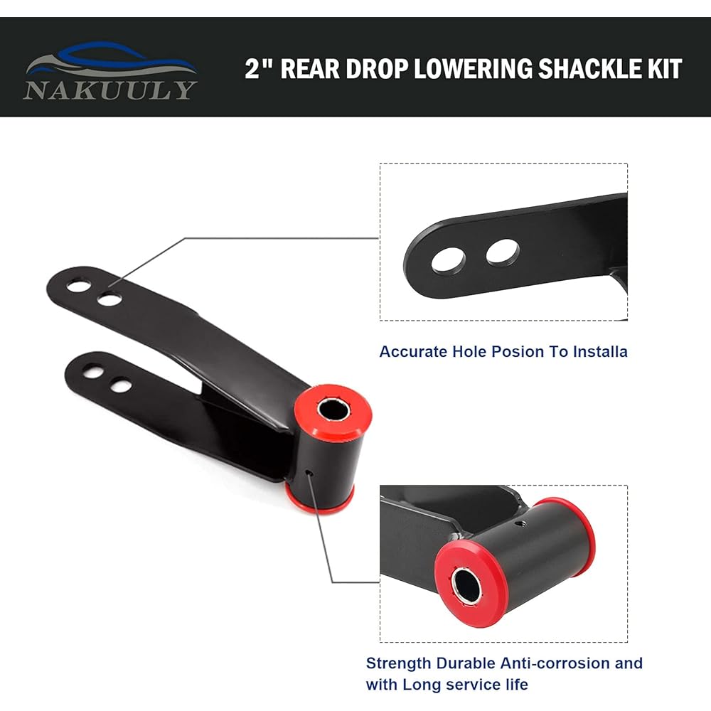 2-inch rear drop lowering shackle suspension kit 1988-1998 Chevrolet & GMC C1500/C2500 1988-2019 Silvarard Sierra 1500 Replacement # 410520