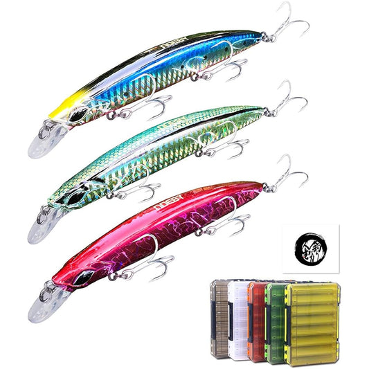 Fishing lure floating minnow surf lure with case