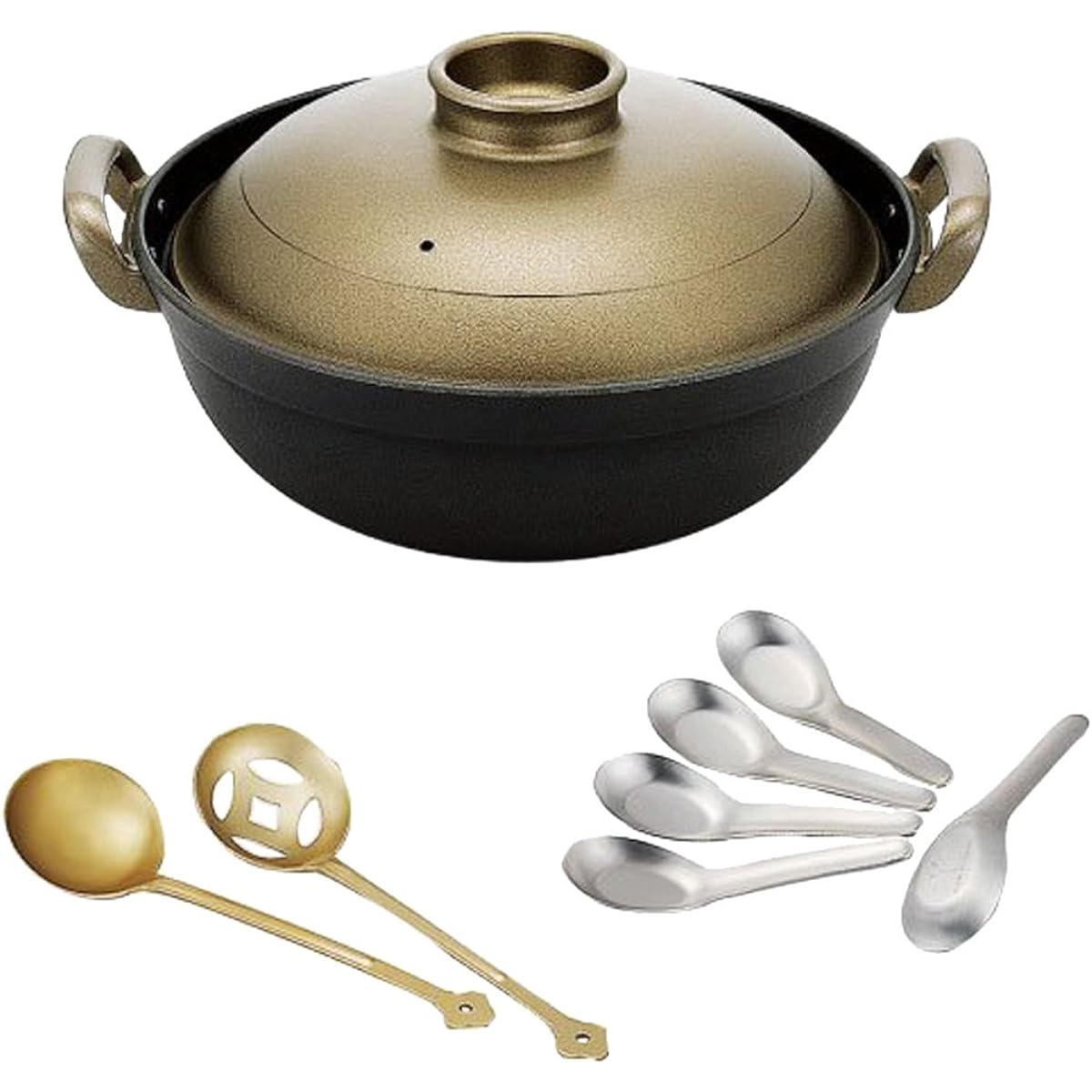 Hokuriku Aluminum Boiling Pot Wu Wen (Large) Set 24cm "Gas Compatible" WD27S