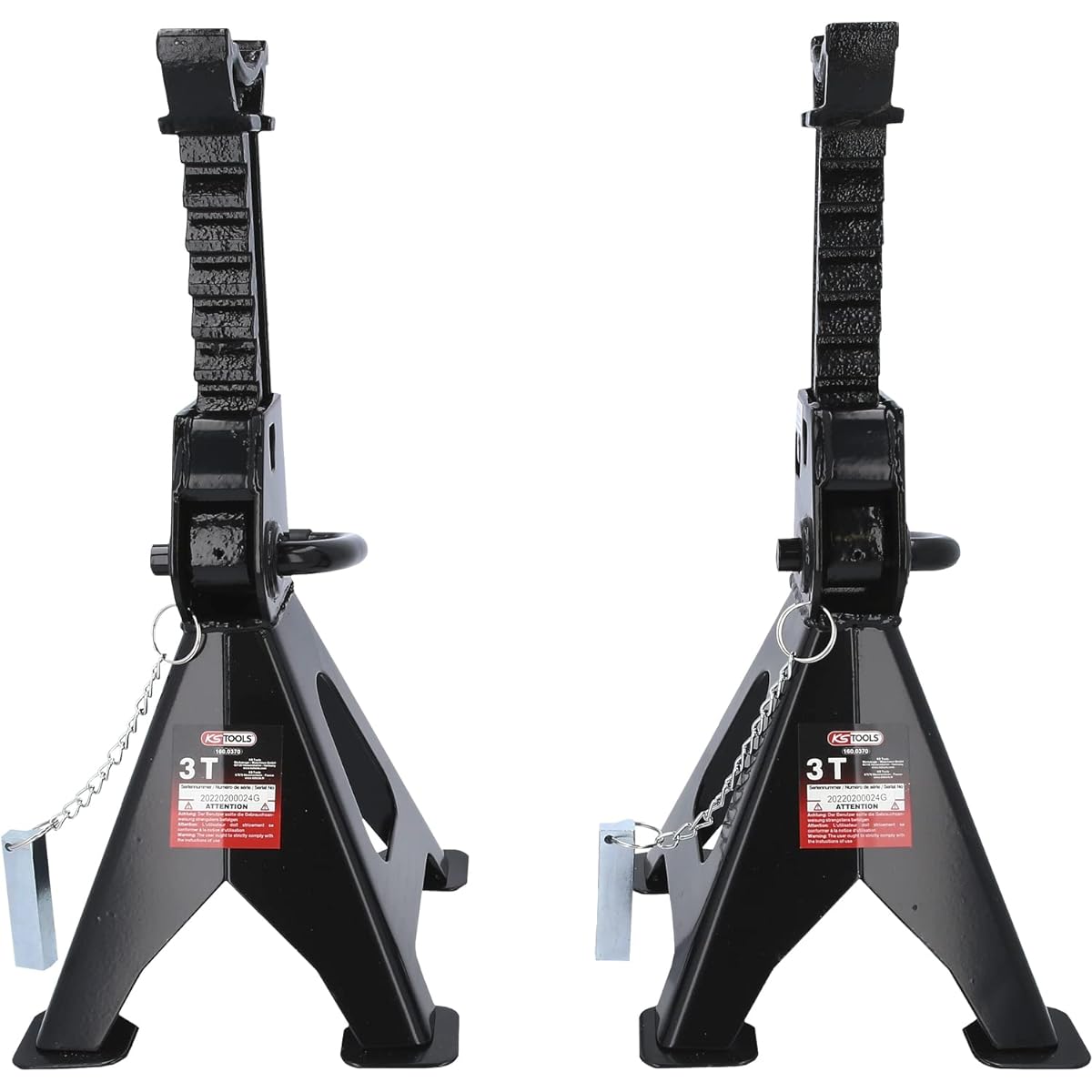 KS TOOLS Steel axle stands with quick adjustment 3 t pair 160.0370