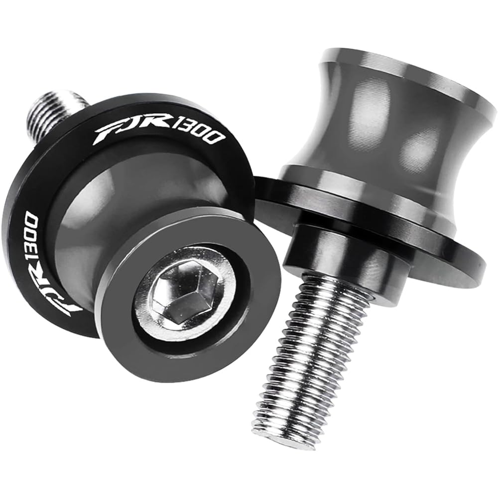 Motorcycle Swing Arm Bobbin Spool Motorcycle 6MM Swing Arm Spool Slider Stand Screw For Yamaha FJR1300 FJR1300 2008 2009 2010 2011 2012 2013 2014 2015 2016 2017 (Color: Gray)