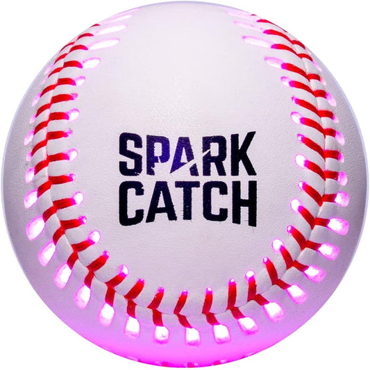 Spark Catch (Spark Catch) LED light emitting baseball ball Built-in LED light Same weight and size as a hard ball Uses genuine leather Ideal for night play and catch ball