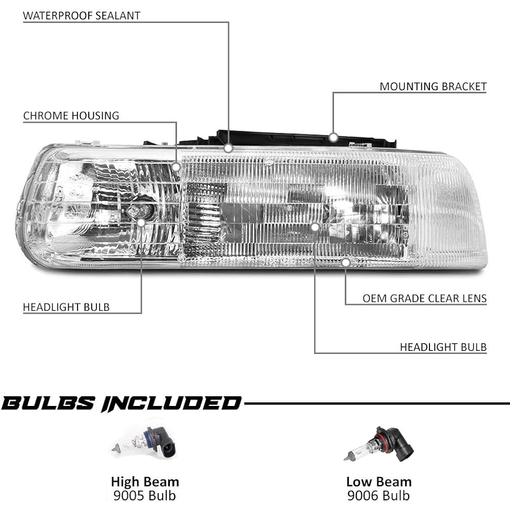 EPIC Lighting OE Equipment replacement Headlight signal marker light fog light 1999-2002 Silvarad Classic 2000-2006 Subarbantho [6 pieces] Combo set