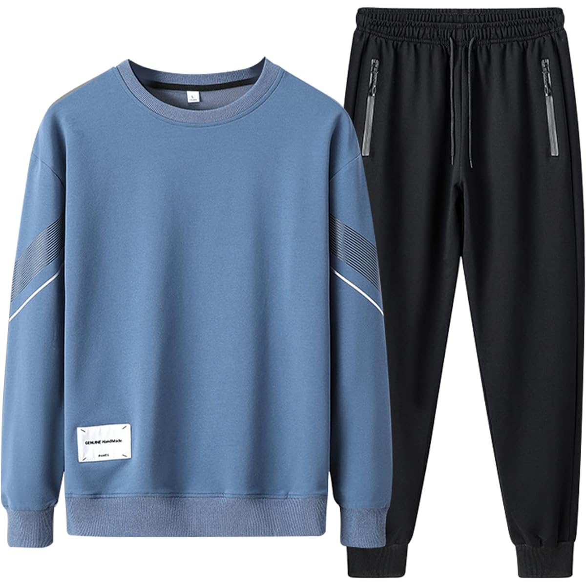 [CALEBGAR] Men's Loungewear, Spring Clothes, Jersey, Top and Bottom Set, Sweat Absorbent, Quick Drying, Plain, Training Wear, Sportswear, Room Wear, Long Sleeve, Large Size, Setup, Cool, Plain, Running Wear, Trainer, Top and Bottom Sweatshirts