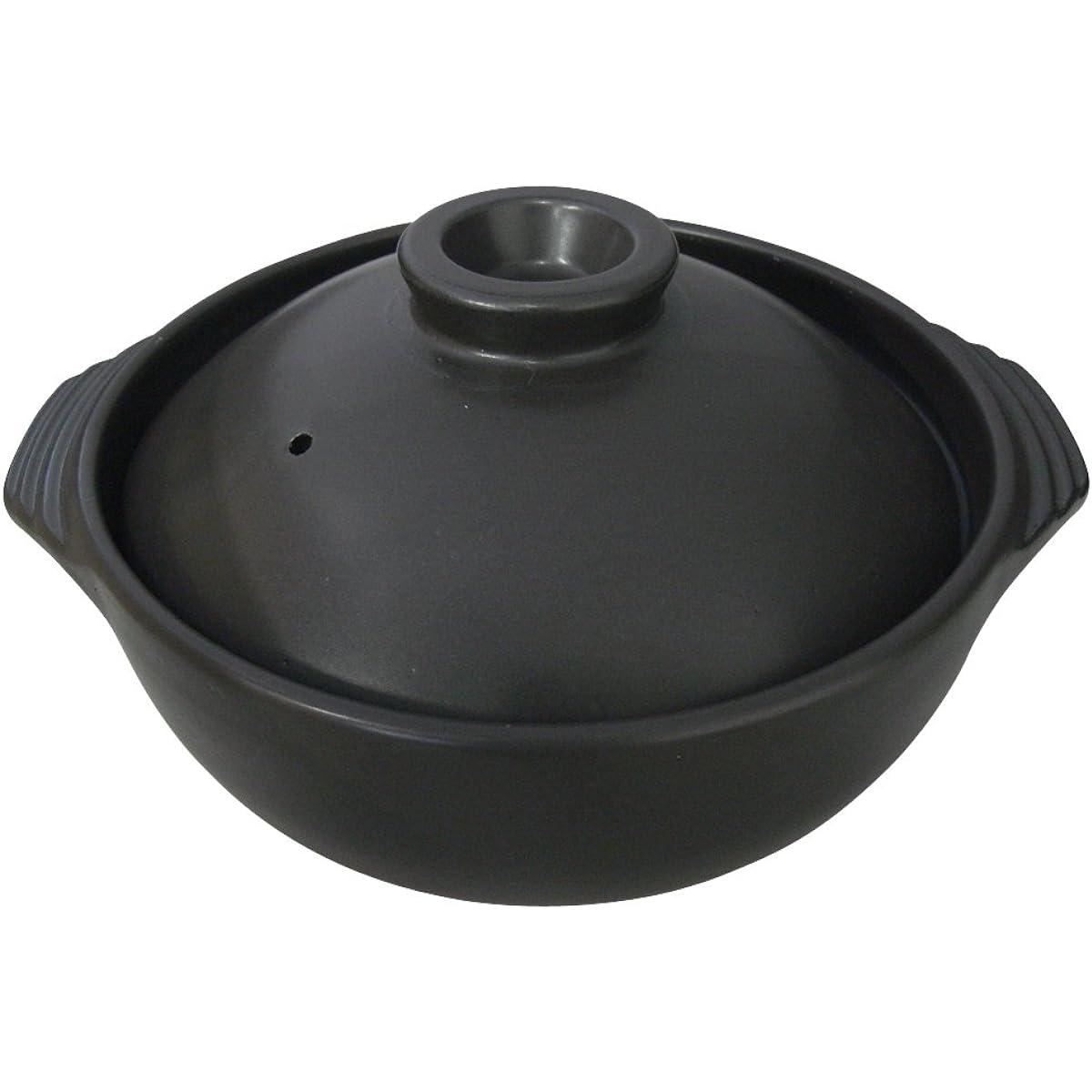 Banko Ware IH/Open Fire Compatible Ceramic Processed Lightweight Earthen Pot No. 9 (For 3-4 People) Black 2087-1918