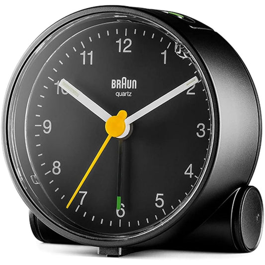 BRAUN Table Clock Black W69mm x H69mm x D37mm Built-in Snooze/Light Function/Quiet Design/Luminous BC01B