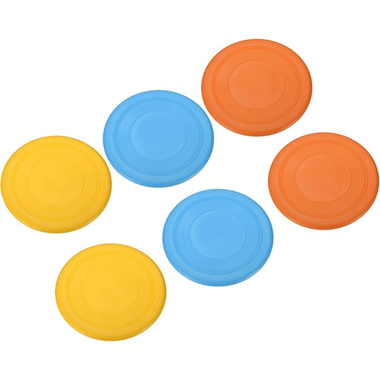PATIKIL 7" Flying Disc Set of 6 TPR Material for Adults and Dogs, Perfect for Outdoor Play and Sports Games, 3 Colors