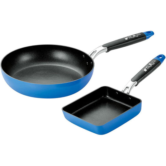 Yokoyama Frying Pan 26cm & Tamagoyaki Frying Pan 13 x 18cm Showei Strong Coat SA-700S