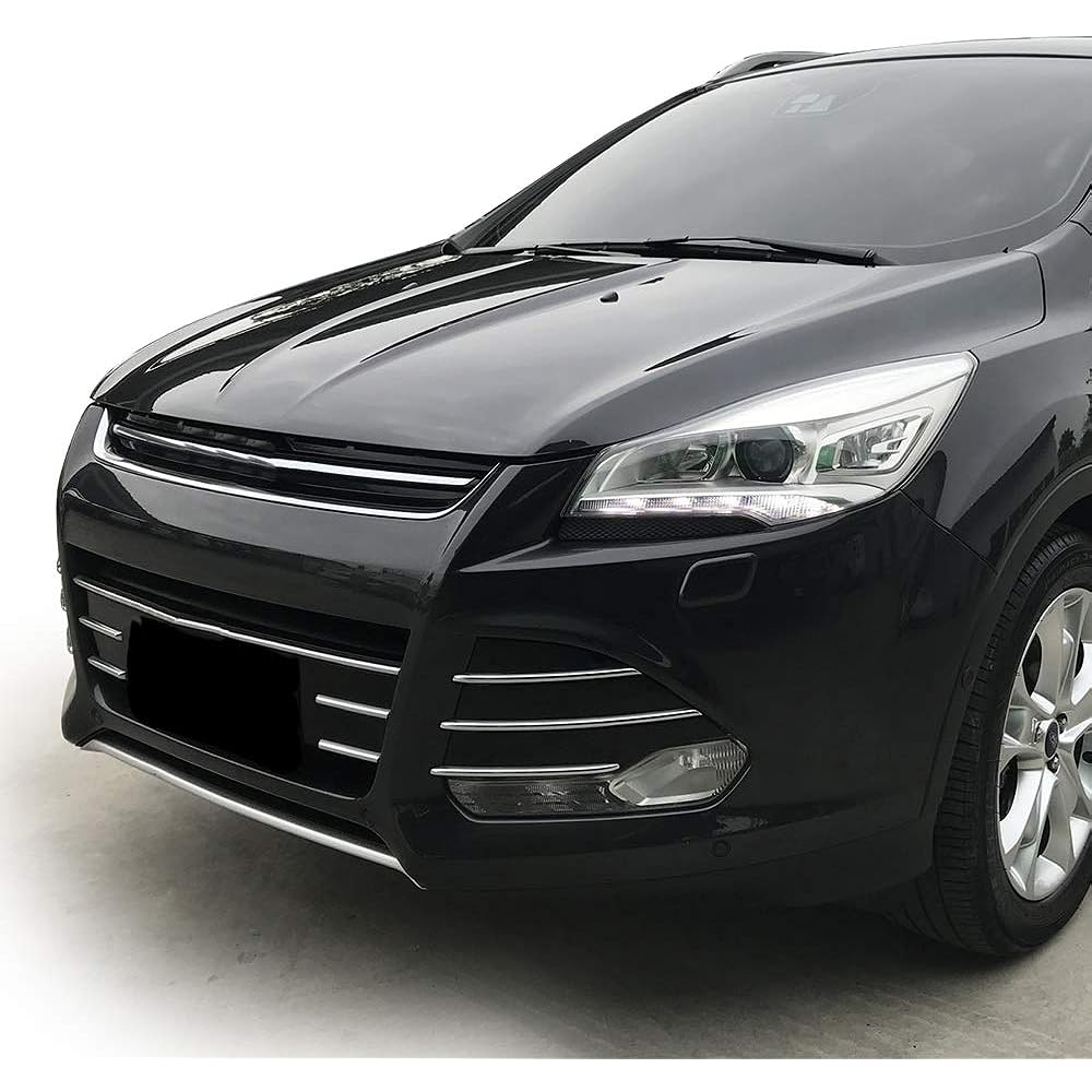 Cheda Front Bumper Grill Bottom Grill Cover 2013-2016 Ford Escape 2015 Black Chrome 2015