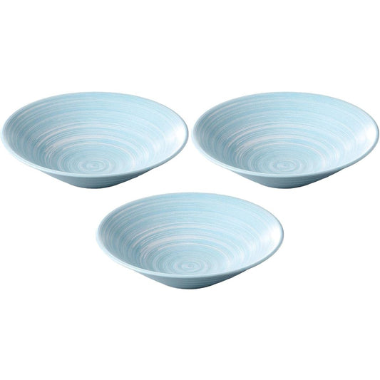 Set of 3 Wave Dance Ripple 8.0 bowl [26.2 x 7cm] [Large bowl]