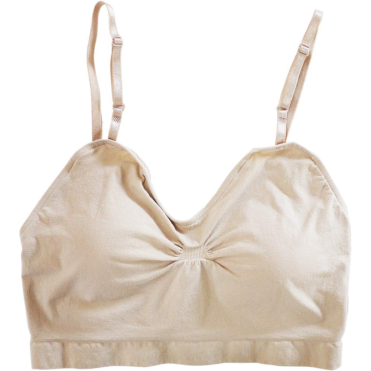 Ballet undertop bra with adjustable padded shoulder strap length, body foundation, elastic, one size fits all [Beige]