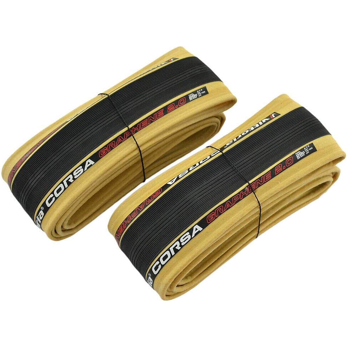 Vittoria CORSA G2.0 GRAPHENE Clincher Tire 700x28C, Skinwall and Black, VT1973