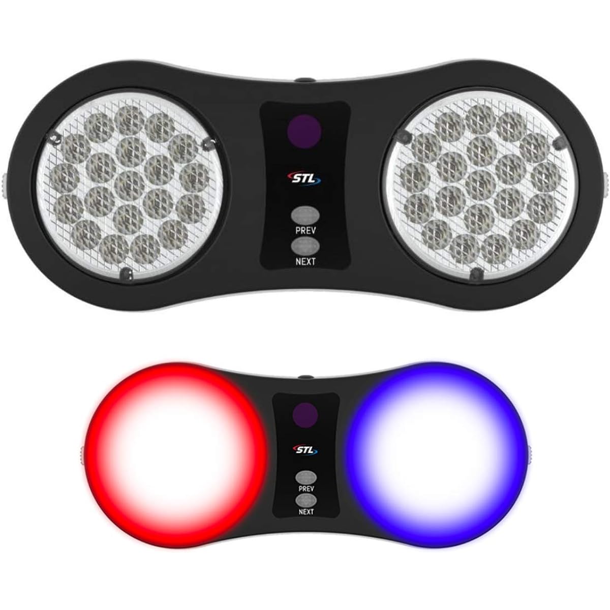 SPEEDTECH LIGHTS ARC TIR LED Flip Down Vel Cross Trap With San Vizer Strobe Sunshade Sunshield Emergency Warning Light Car and Police Cigaret Writer Plug (Red Blue)