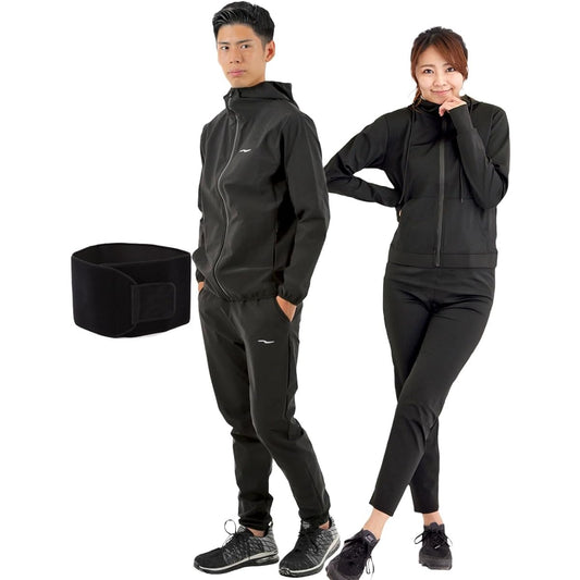 [Village Variety] Men's Sauna Suit [Certified Diet Instructor Supervision Manual Included] Washable Running Wear Top and Bottom Set