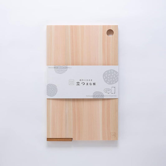 STYLE JAPAN Shimanto Hinoki Standing Cutting Board L W24 x D1.5 x H39cm Approx. 650g Made in Japan Stand Type