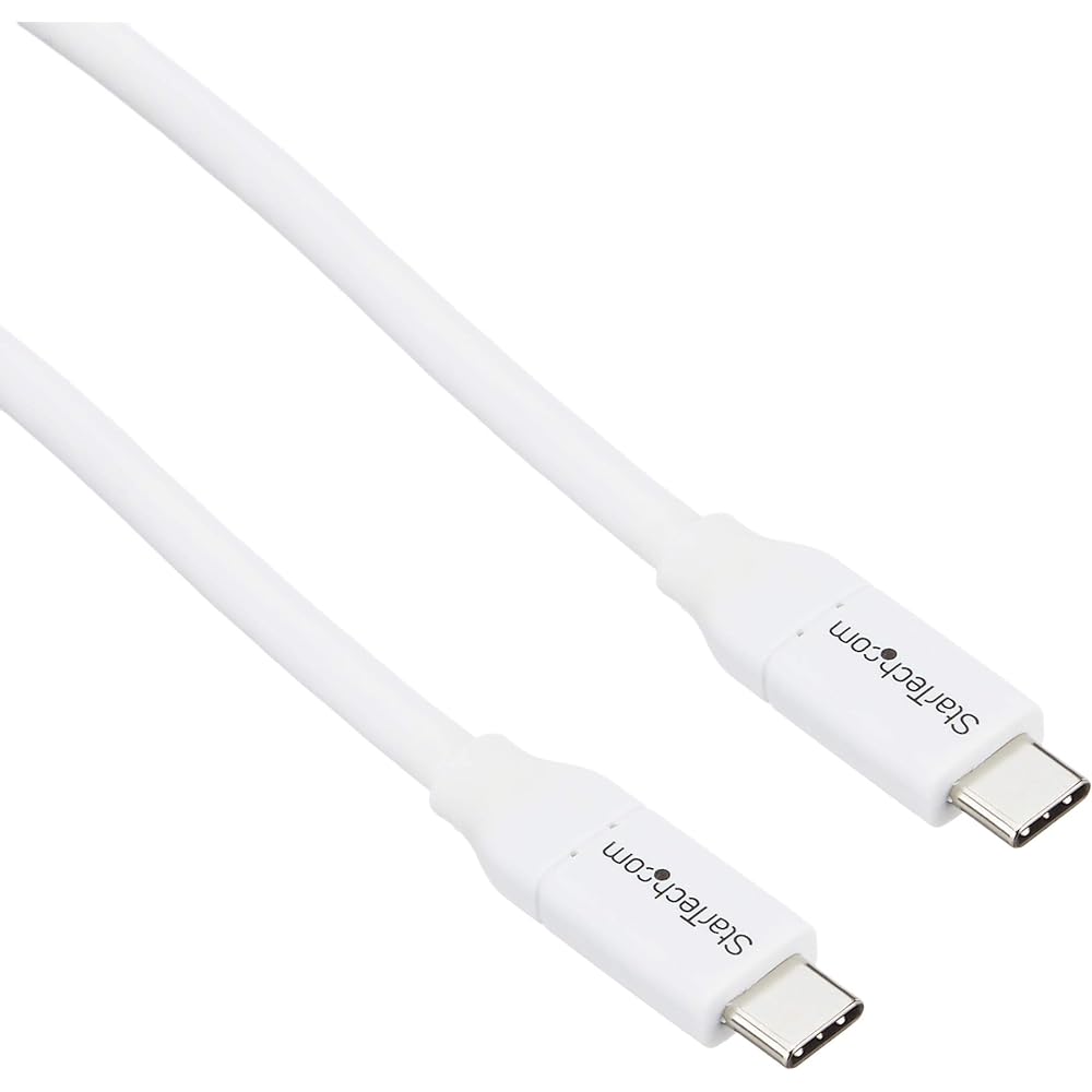 StarTech.com USB 2.0 Type-C Cable White 4m USB PD (Max 5A) USB-C/Male to USB-C/Male USB-IF Certified USB2C5C4MW