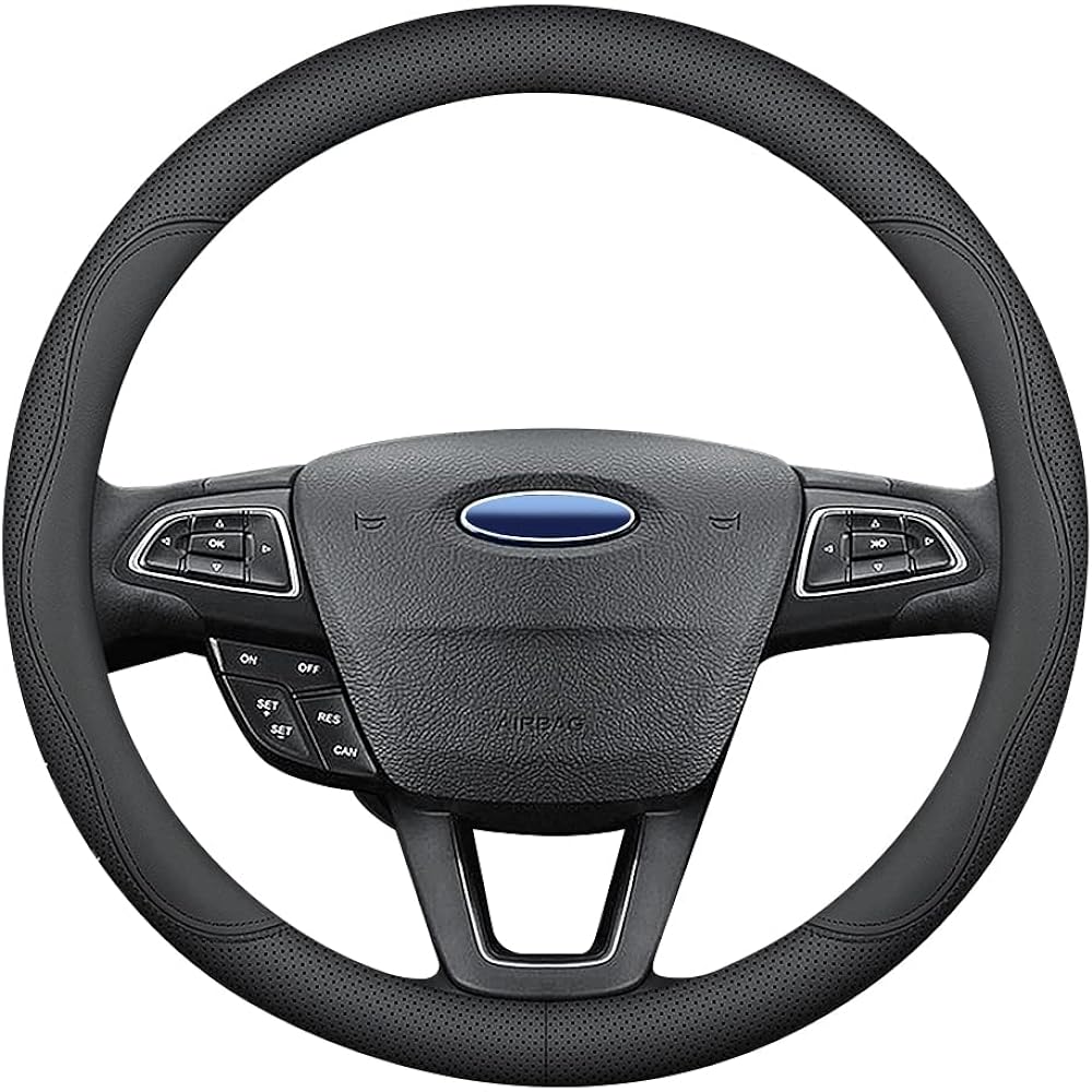 Haotule Nappa Leather Car handle cover Universal 15 inch black