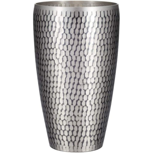 Shinko Metal Tumbler Tin Coated Finish Large 550ml Pure Copper Tin Coated Finish Hammer S Type Tumbler SI-103SN