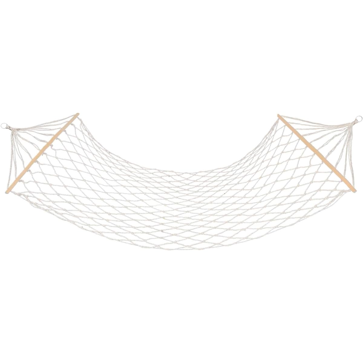 Hammock Indoor Hanging Net Fall Prevention Specification Outdoor Camping Lightweight Load Capacity Comes with Wooden Frame Soft Cotton Fabric Material (Beige)