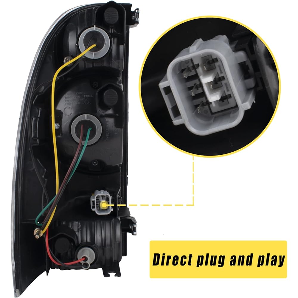 Left driver side tail light 2005-2015 Toyota tacho pickup tail light LED lens valve and harness attached (left driver's side side)