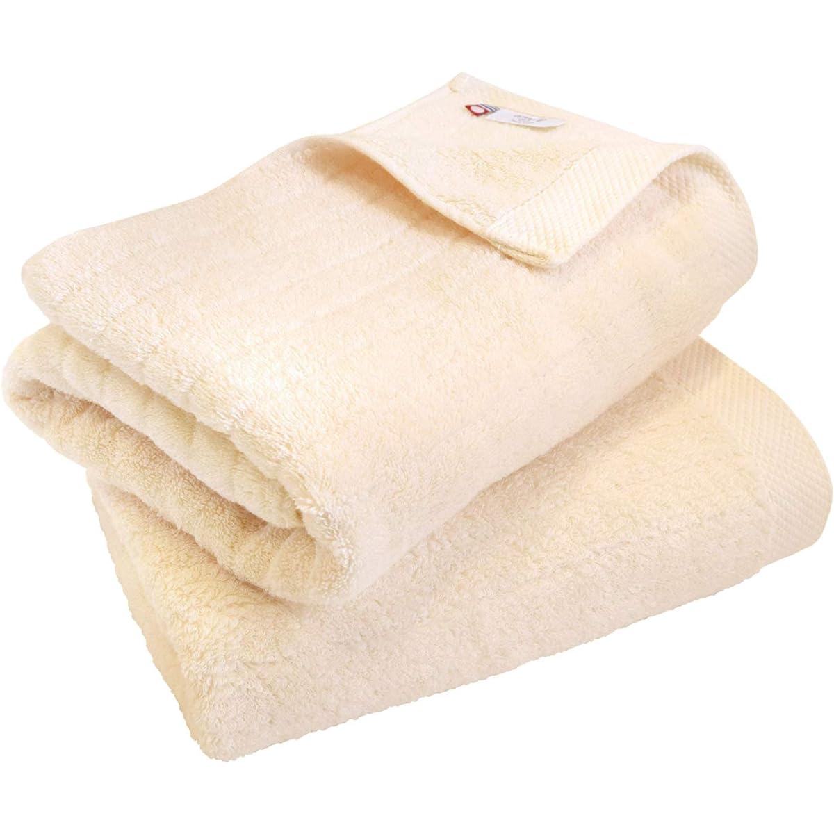 Imabari Towel Certified Bath Towel Hiorie Fluffy Ribbed Towel Set of 2 Natural Made in Japan Precious Extra Long Cotton Absorbent Imabari Brand Cotton 100% Cotton