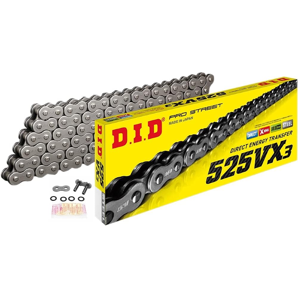 D.I.D (Daido Kogyo) Motorcycle Chain Caulk Joint Included 525VX-120ZB STEEL (Steel) X-Ring for Two Wheels Motorcycle