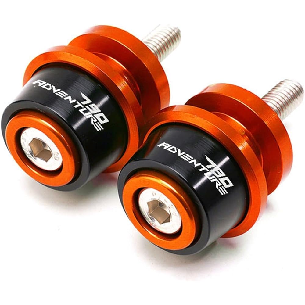 DEMUR Motorcycle Accessories CNC Aluminum Swing Arm Spool Slider Stand Screw Swing Arm Slider Fits for 790 Adventure/R ADV 2019 2020. Swing Arm Slider Spool (Size : X Orange)