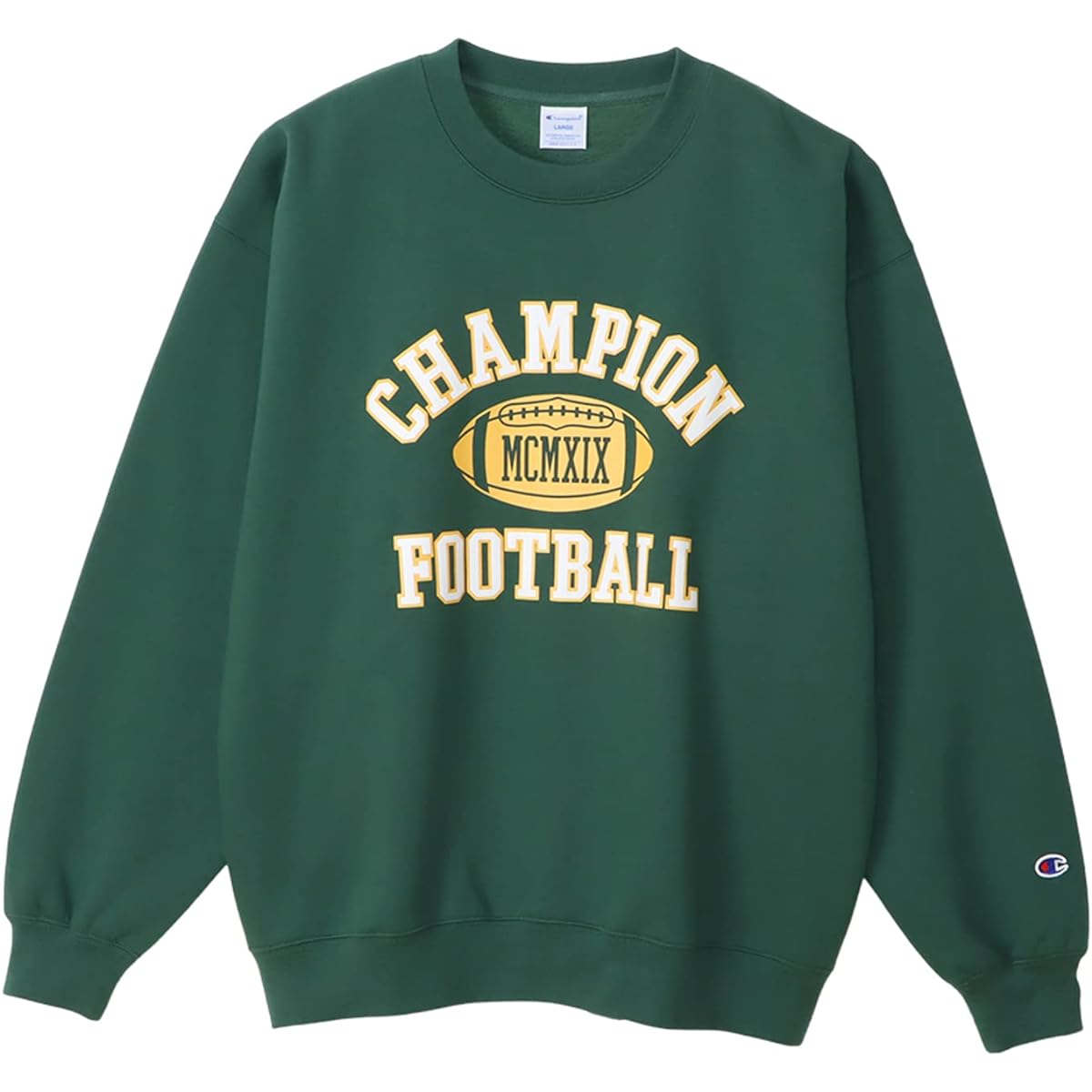 [Champion] Sweatshirt Long Sleeve Round Neck COTTON USA Loose Fit Graphic Logo Print Crew Neck Sweatshirt Action Style C3-Y005 Men's